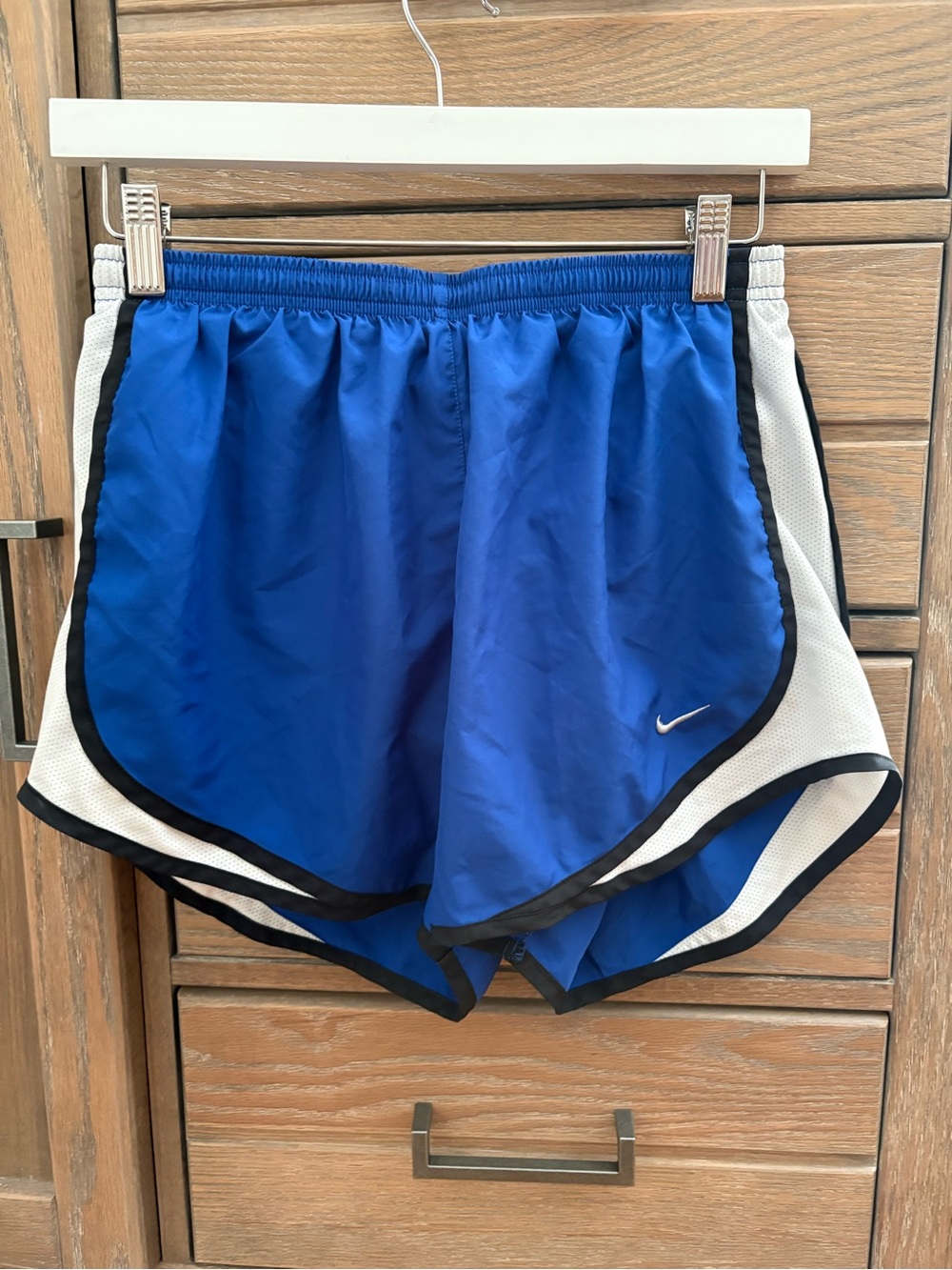 Nike Women's Royal Blue Athletic Shorts with White Side Panels